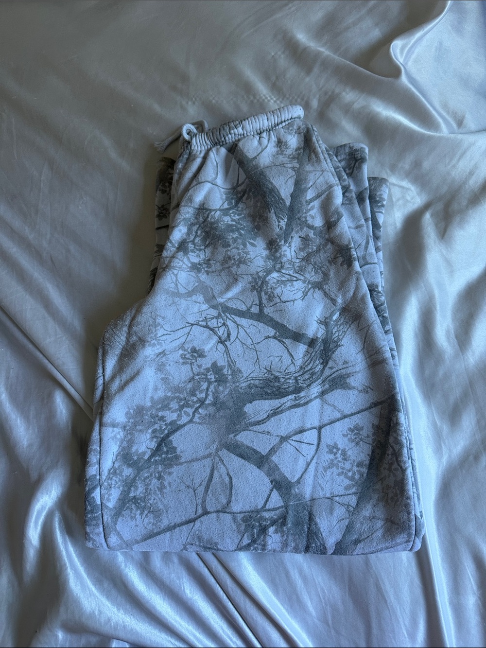 Gray Tree-Print Jogger Bottoms